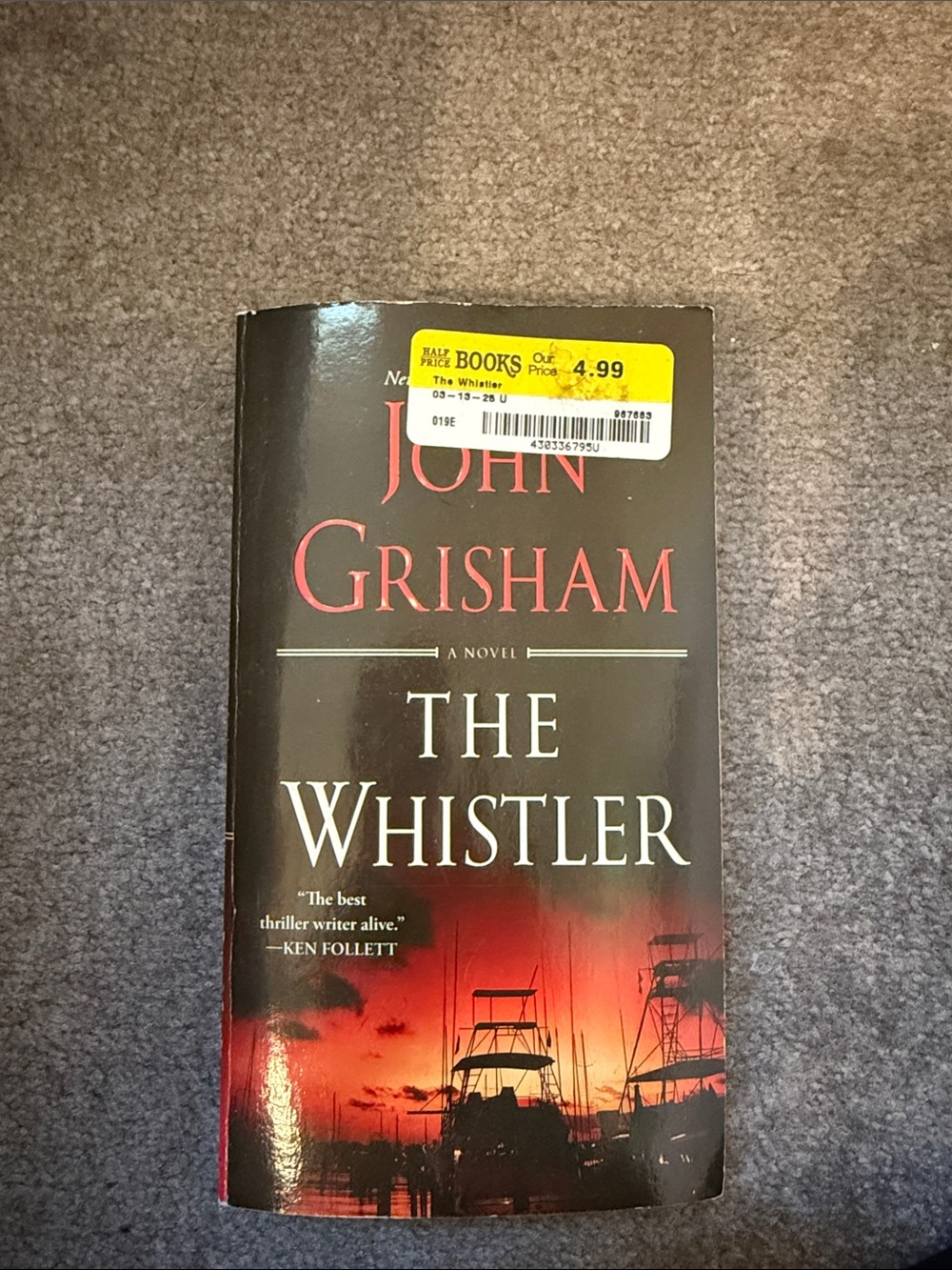 John Grisham "The Whistler" Paperback - Red & Black Cover